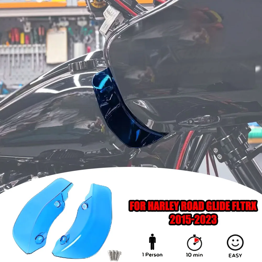 

Wide Body Air Deflectors New Style for Harley Road Glide FLTRX 2015-2023, PC Fairing Wing Guards, Custom Wind Protection