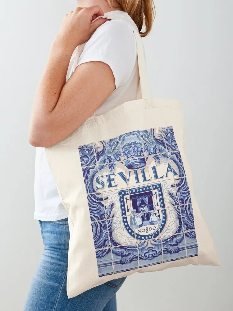 

Spain Seville Azulejo Azulejos Tiles Tote Bag sacs de shopping Women bags Canvas bag shopping bag logo