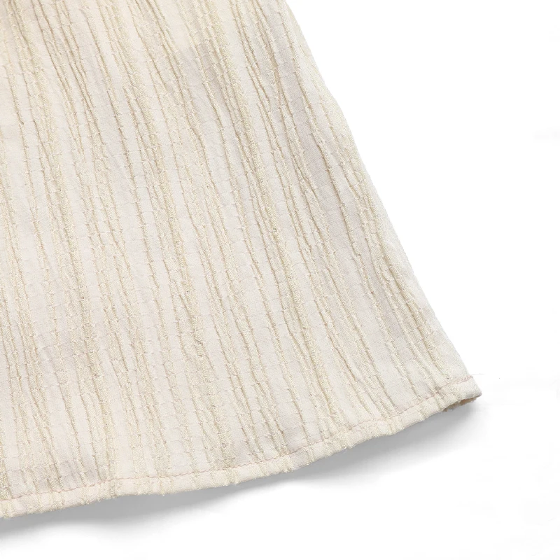 فستان نسائي أبيض بدون أكمام مزين بأزرار وربطة خصر وكشكشة متدرجة فستان كاجوال بوهو للعطلات الصيفية يوميًا #5