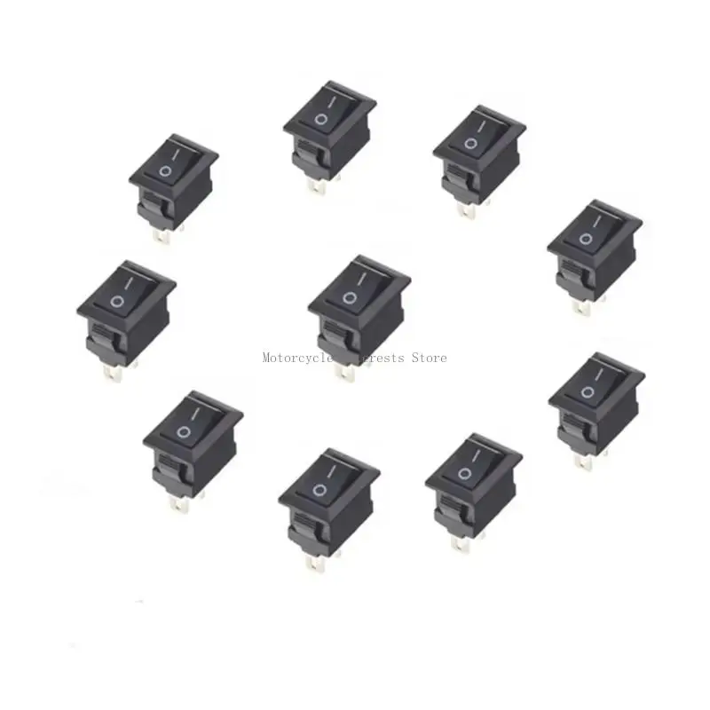 

10Pcs Car Truck Boat Round Rocker 250V 3A 2-Pin ON/OFF Toggle SPST Switches Rocker Switches 2 Position
