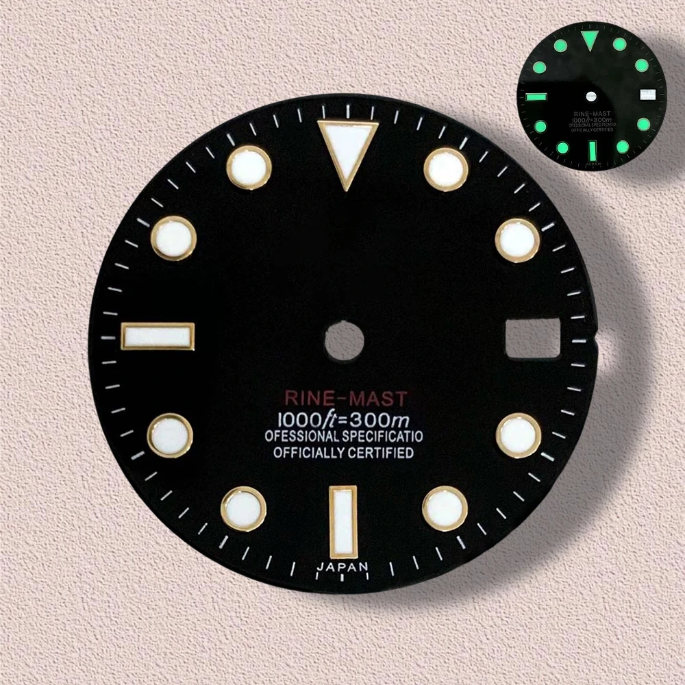 جودة عالية 28.5 مللي متر S شعار NH35 SUB/SKX007 الطلب مناسبة لحركة NH35/NH36 الأخضر مضيئة NH35 الملحقات