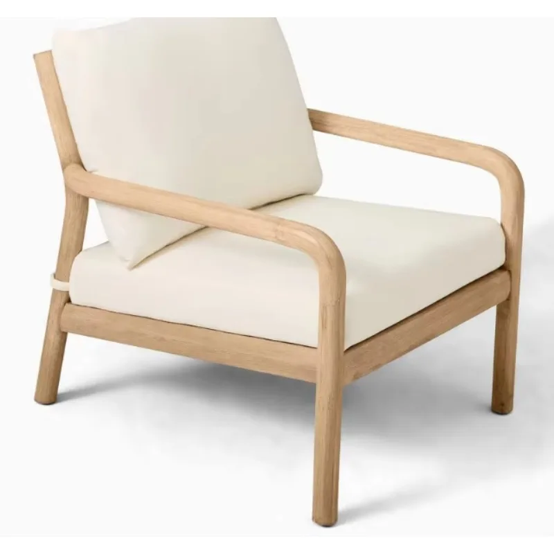 One & Only Mandarina Teak Wood Tropical Villa & Hotel & Living Room Outdoor Armchair Ottoman Set Eco-Friendly Waterproof