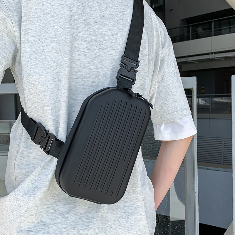 2026 new Box Chest Bag Unisex PC Material Hard Shell Fashionable Casual Travel Crossbody Bag Shoulder Bag Mini