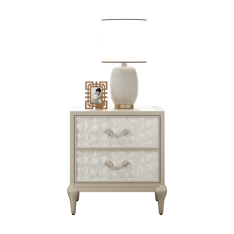 Light luxury bedside table, bedroom solid wood small shell storage cabinet, modern, minimalist, and high-end new bedside cabinet