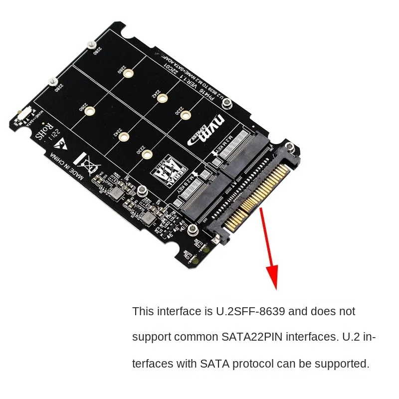 M.2 ssd para u.2 adaptador 2in1 m.2 nvme sata-bus ngff ssd para pci-e u.2 SFF-8639 placa de expansão pcie 3.0 x4 m2 sata 6gbps conversor