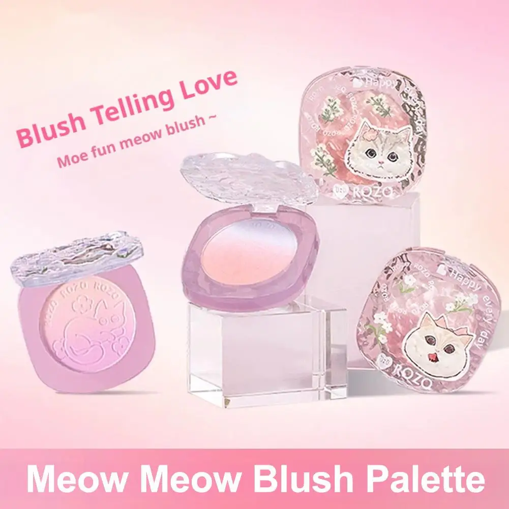 Gradient Color Blusher Peach Pink Face Blush Palette Makeup Waterproof Matte Cheek Tint Lasting Blusher Rouge Powder Cosmetics