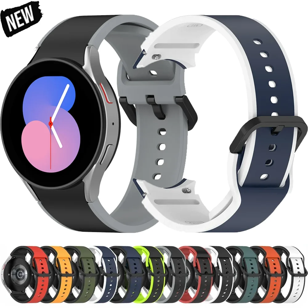 No Gap 20mm Silicone Strap for Samsung Galaxy Watch 7/6/5/4 40mm 44mm 4 6 Classic 42mm 46mm Bracelet Band for Watch 5 Pro Band