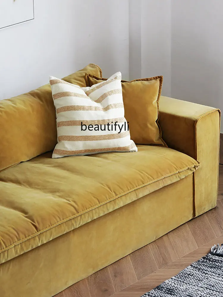 Light Luxury Nordic Retro Three-Person Removable and Washable Fabric Sofa Simple Modern Living Room Sofa