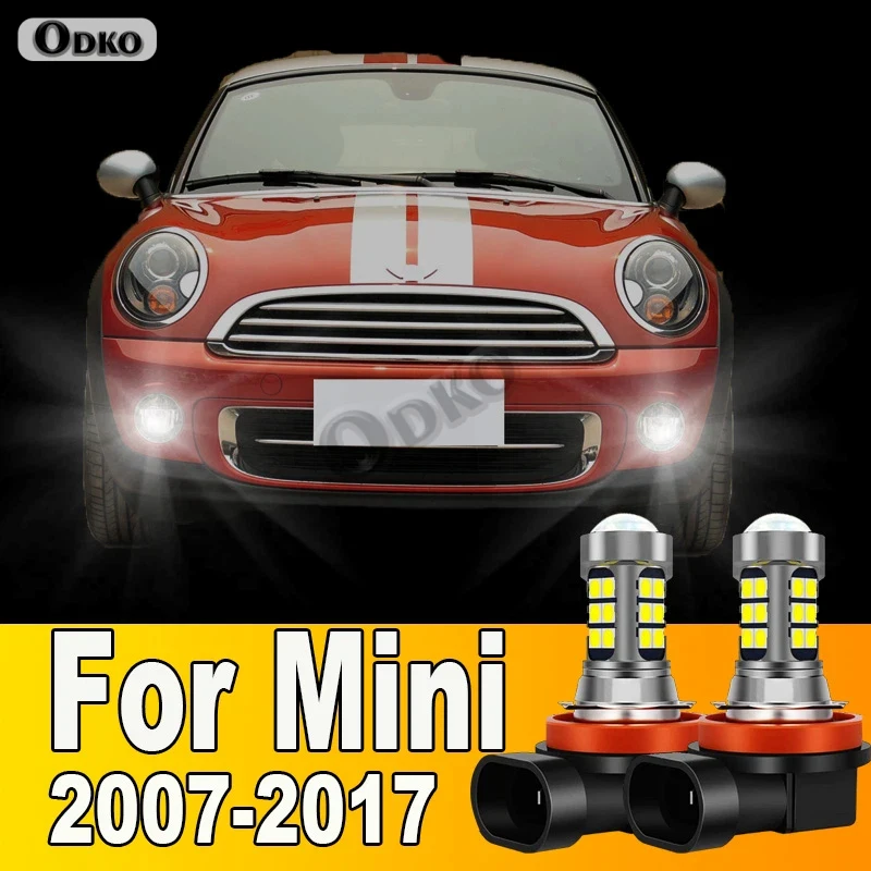 Для Mini Cooper R50 R53 F55 F56 R56 F54 R55 F57 R52 R57 R60 R58 R61 R59: 2 шт. светодиодных противотуманных фар H8 H11, лампы Canbus без ошибок
