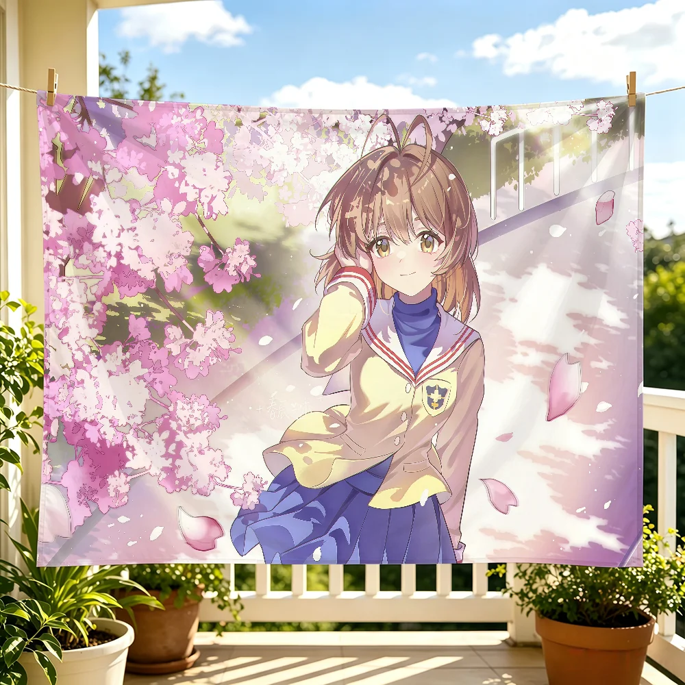 Anime C-Clannad Flaggen-Wandbehang für Outdoor-Partys, Schlafzimmer, Wohnzimmer, Studentenwohnheim, Dekoratives Themen-Wandbanner, Geschenk – Detail 8