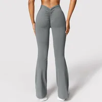 Mode Micro corne Leggings femmes v-back taille pantalons de sport taille haute Push Up fesses pantalons de sport solide mince Leggings décontractés 5