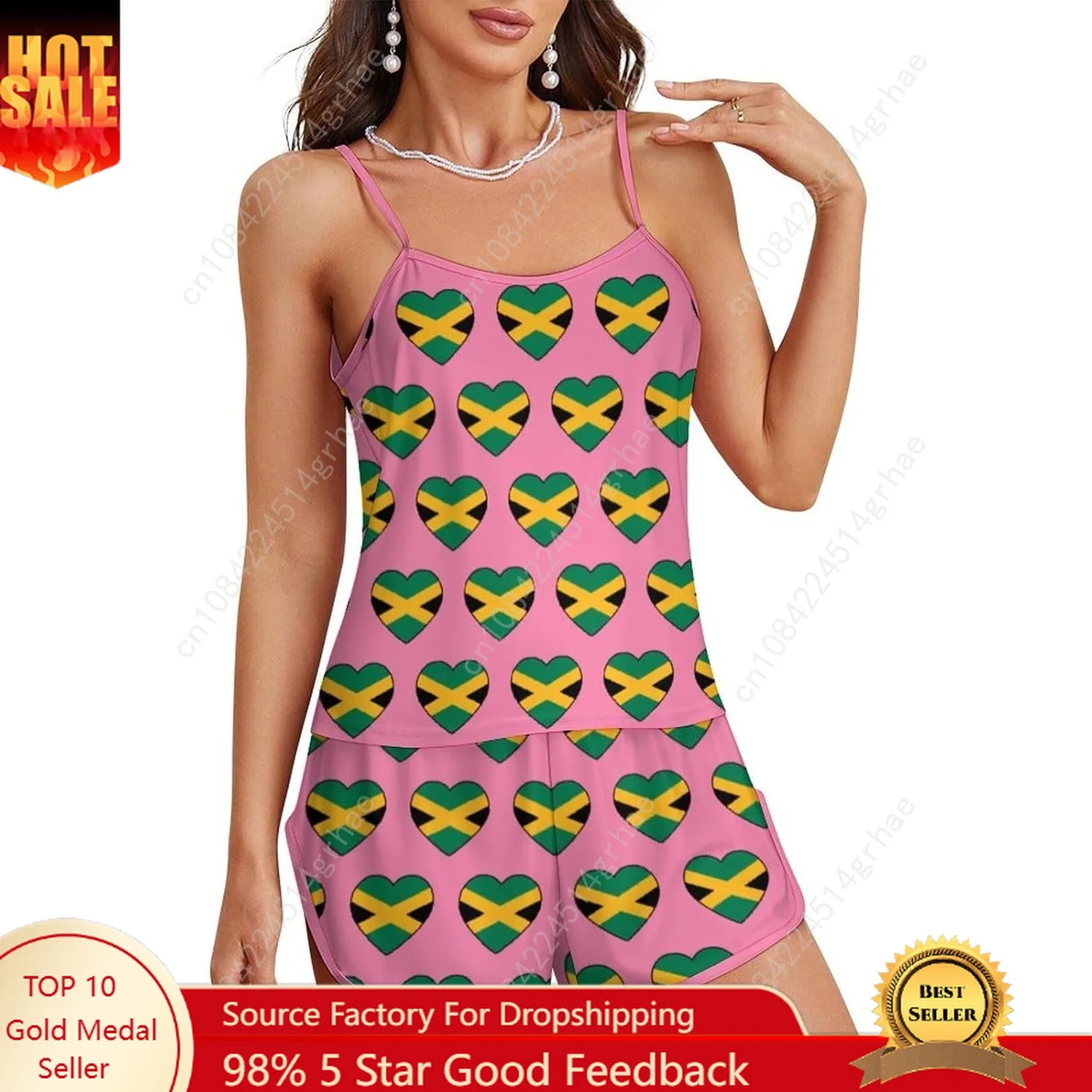 

Pajama Set Women Sexy Cami Top Shorts Sleepwear Sets Satin Two Piece Pajamas Nightwear Set Casual Pj Sets
