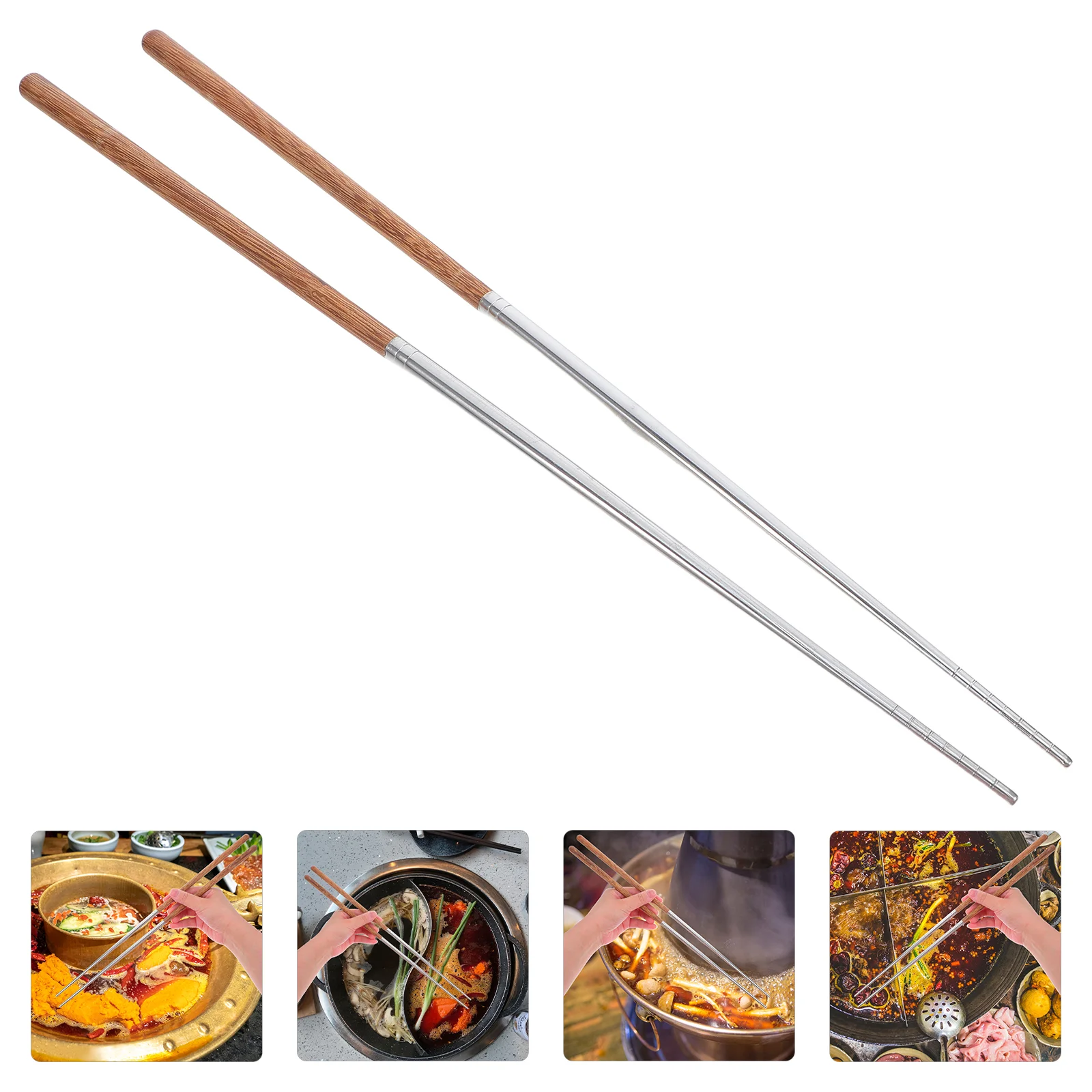 Mixing Saucer Fried Chicken Wing Wood Chopsticks Lengthened Chinese Cooking Sashimi Long Frying Handle Toddler