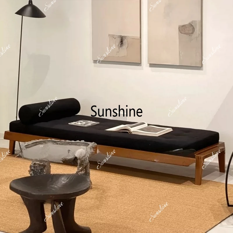 Sofá de madera maciza para sala de estar de estilo medieval, banco con diseño de boca de boca de serpiente para porche, chaise longue para la pausa del almuerzo