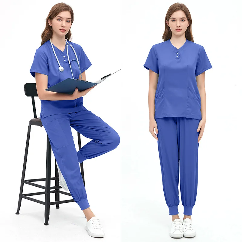 Scrubs Medical Uniforms Women Scrub Tops Joggers Nurse Accessories Hospital Dental Clinic Beauty Salon Spa Workwear