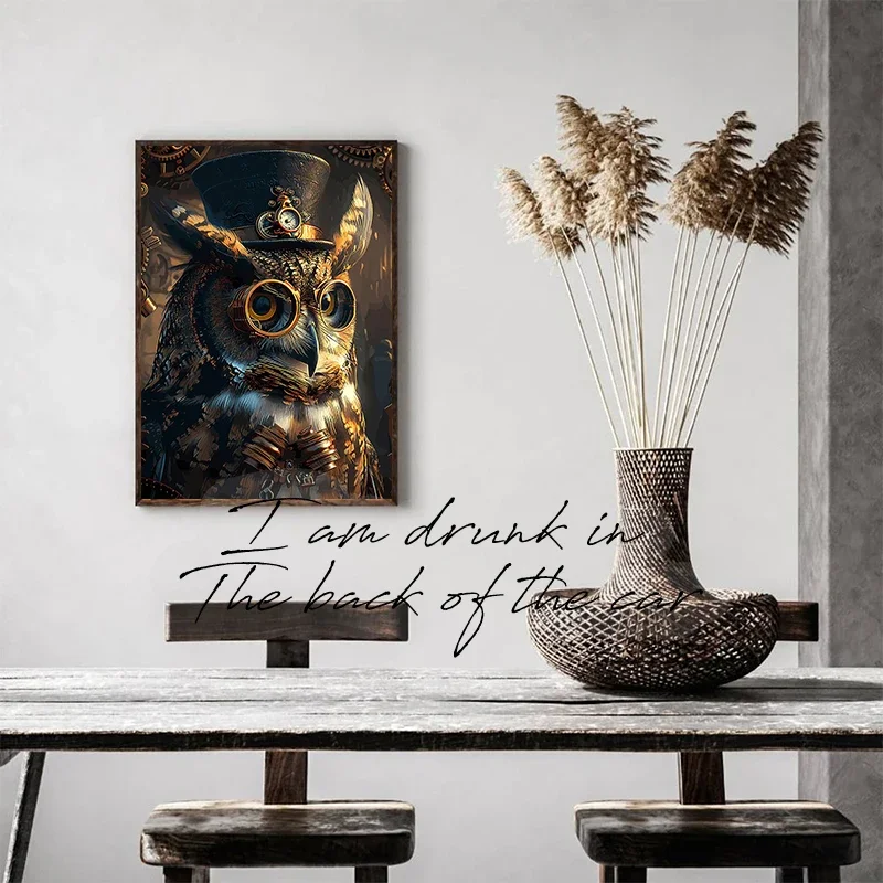 Steampunk Animals Poster Canvas Printing Bear Dog Lion Panda Animals Steampunk Wall Art Decor Gaming Room Home Wall Decoration