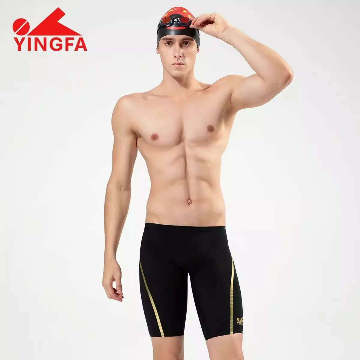 Yingfa Sharkskin Men Training Swimming Trunk Quick-Drying Anti-Chlorine Professional Fastskin Swimsuit Boardshort For Men