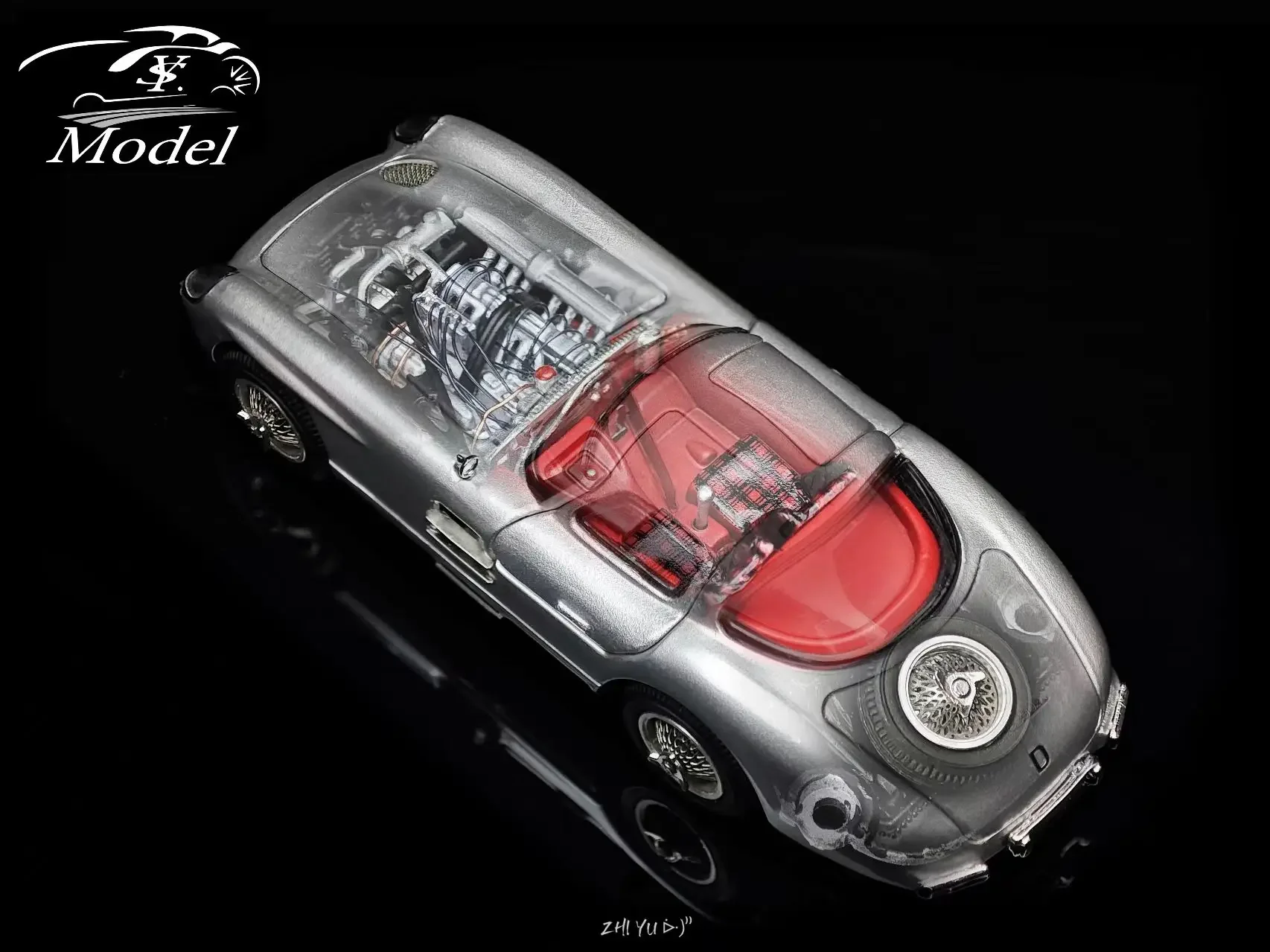 **Pre-order **YS 1:64 SL Class Mk1 300 SLR(W196S) 1955 Uhlenhaut Coupe Silver Model Car