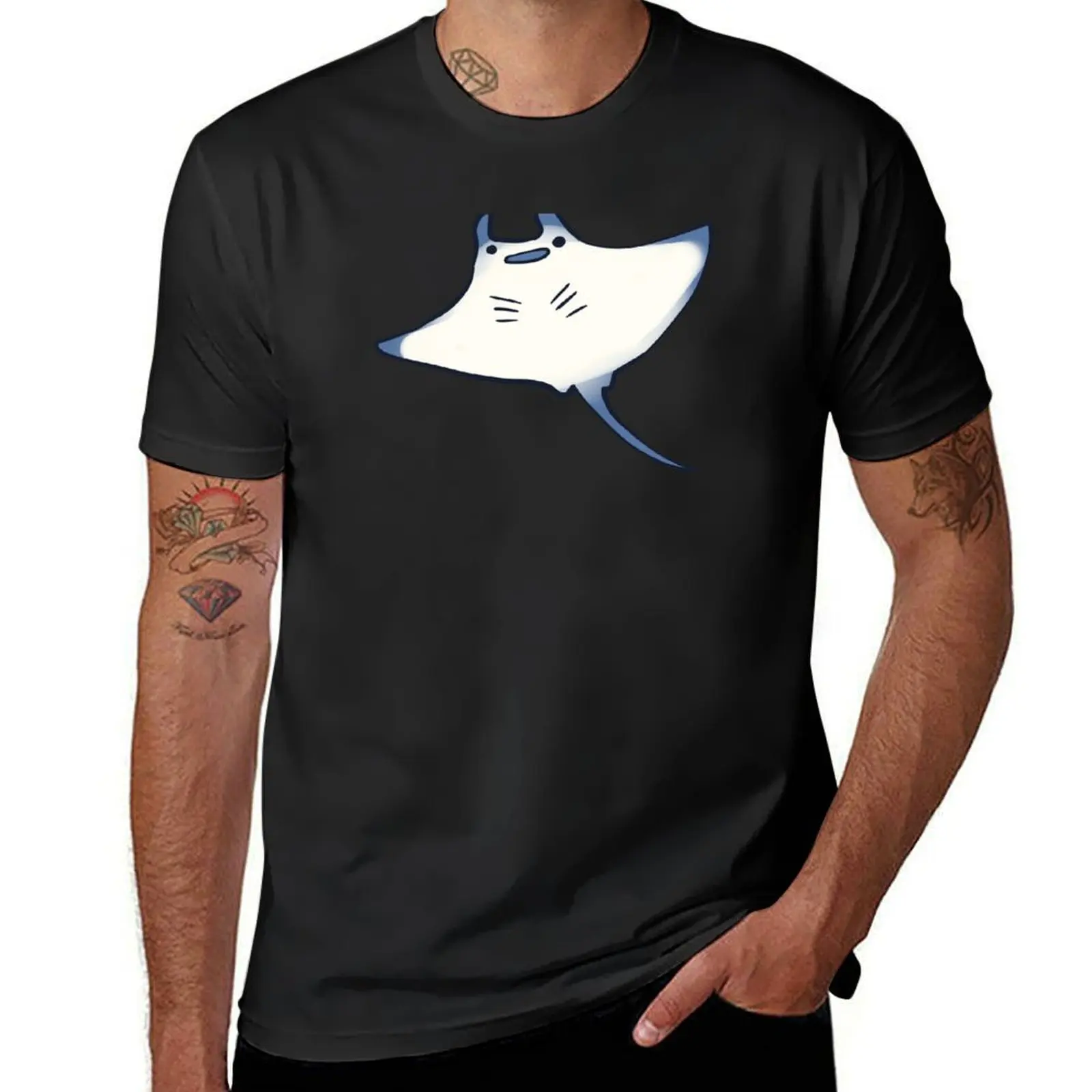 sting ray illustration T-Shirt Blouse customizeds tops sweat plain white t shirts men