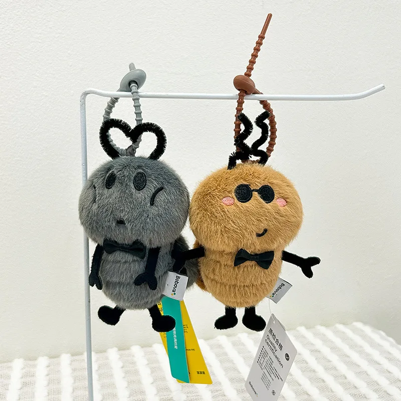 Porte-clés en peluche cafard mignon, Animal en peluche, porte-clé de voiture, pendentif de sac à dos, décorations, accessoires cadeaux amusants