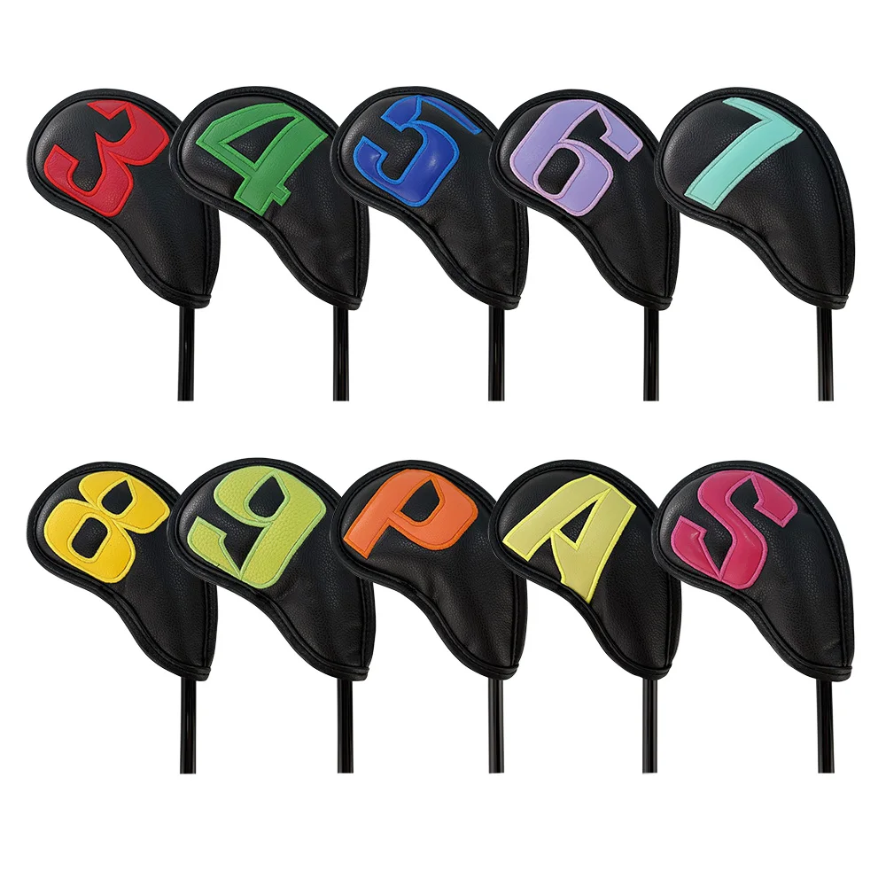 10Pc/Set Colorful Number Golf Iron Covers Golf Club Head Covers Headovers Wedges Covers (3-9 P A S) Golf Accessories image 5