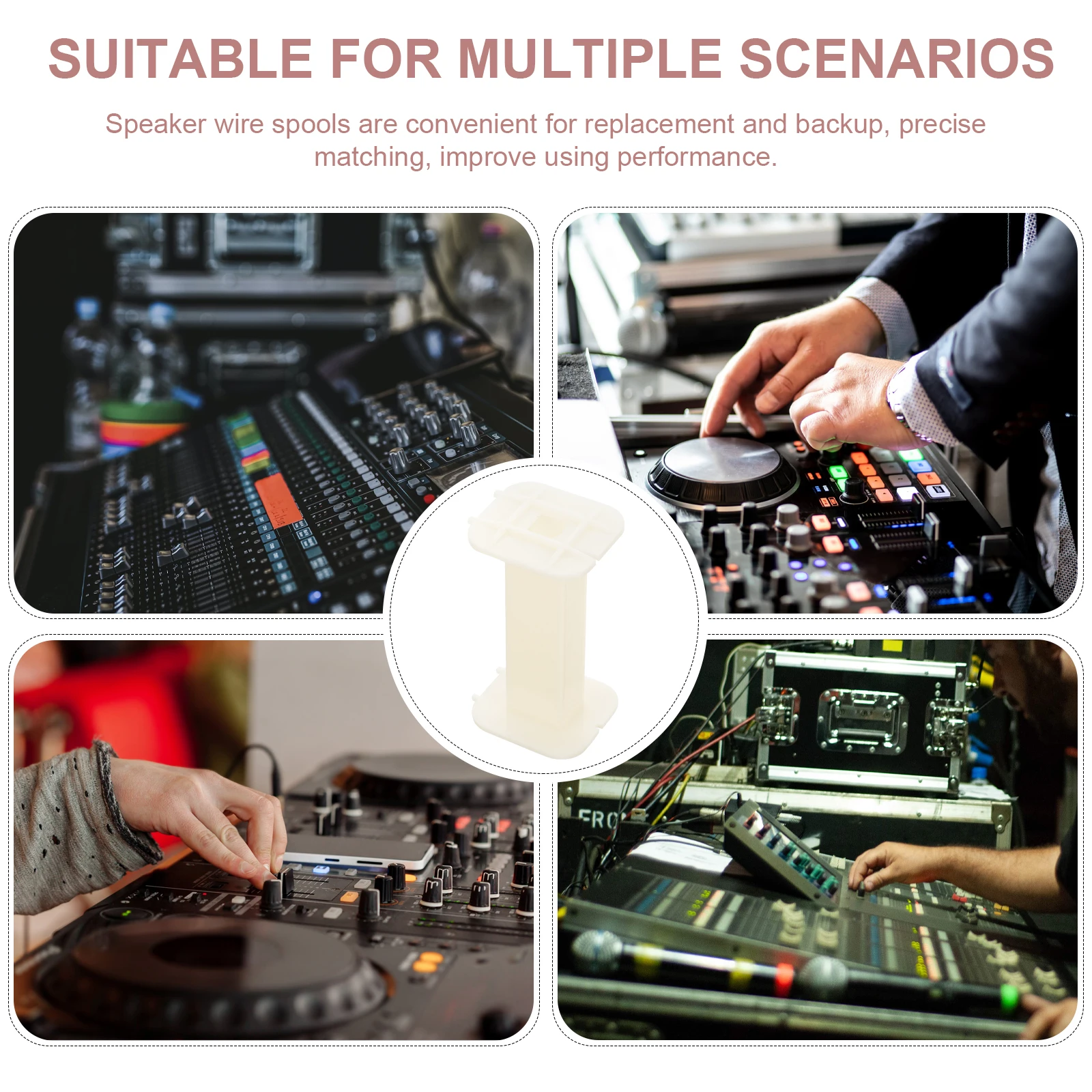 

4pcs Plastic Bobbin Speaker Coil Reel Compact Wire Spool For Audio Cord Storage Cable Management Portable Cord Carrier For