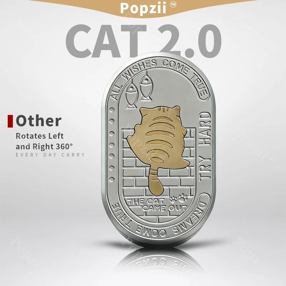 

Cat 2.0 из нержавеющей стали, вращается на 360 градусов влево и вправо ° Механическая игрушка-антистресс с выдвижным механизмом, крутой гаджет для снятия тревоги