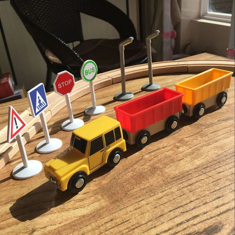 Estación de ferrocarril, tren, pista de ferrocarril, ranura, paquete de combinación básica, juguete para niños para desarrollar diversión en la familia, apto para pista de madera Pd76