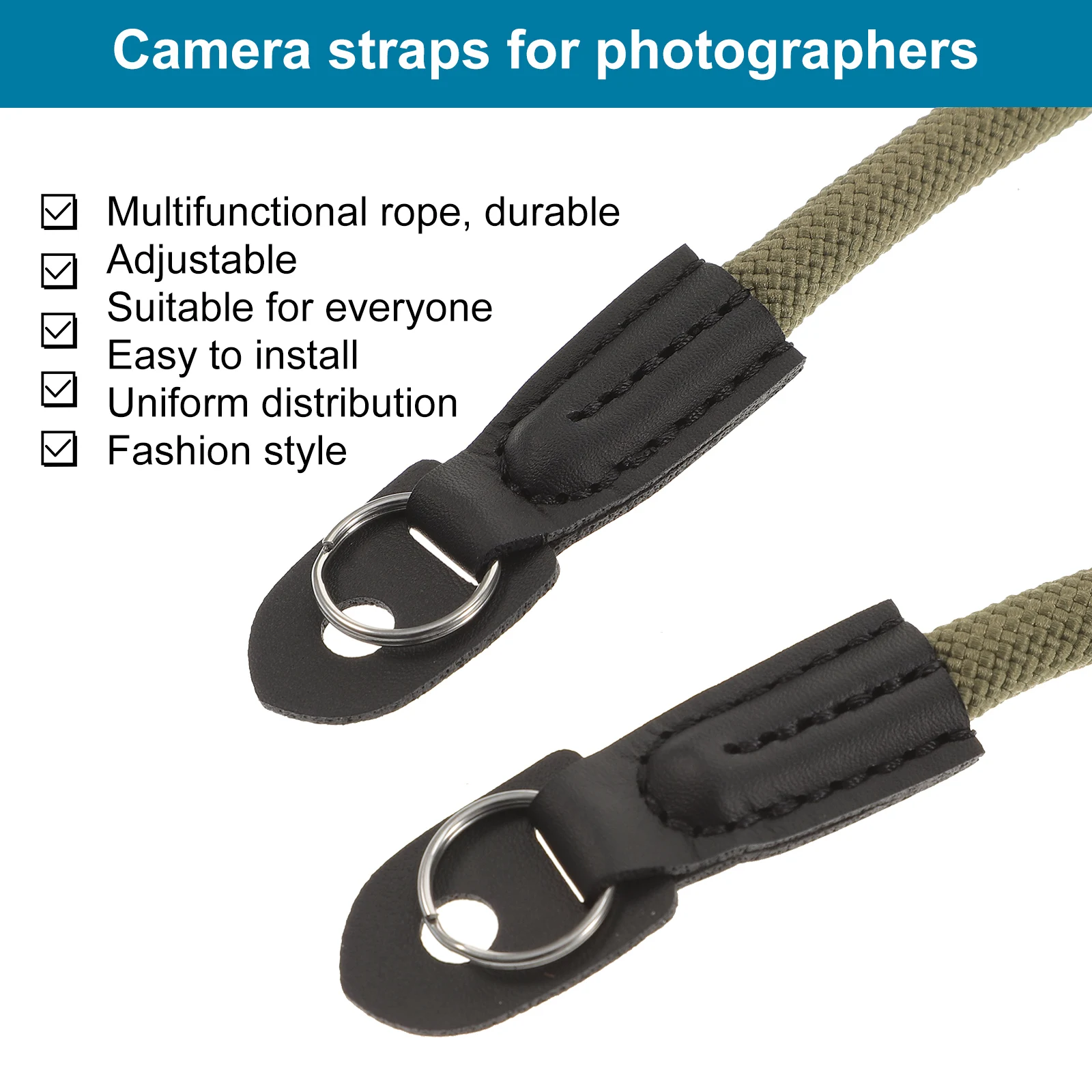 

Microfiber Camera Neck Strap for Men Women Photographers Soft Comfortable Crossbody Shoulder DSLR Lanyard Retro Great Gift
