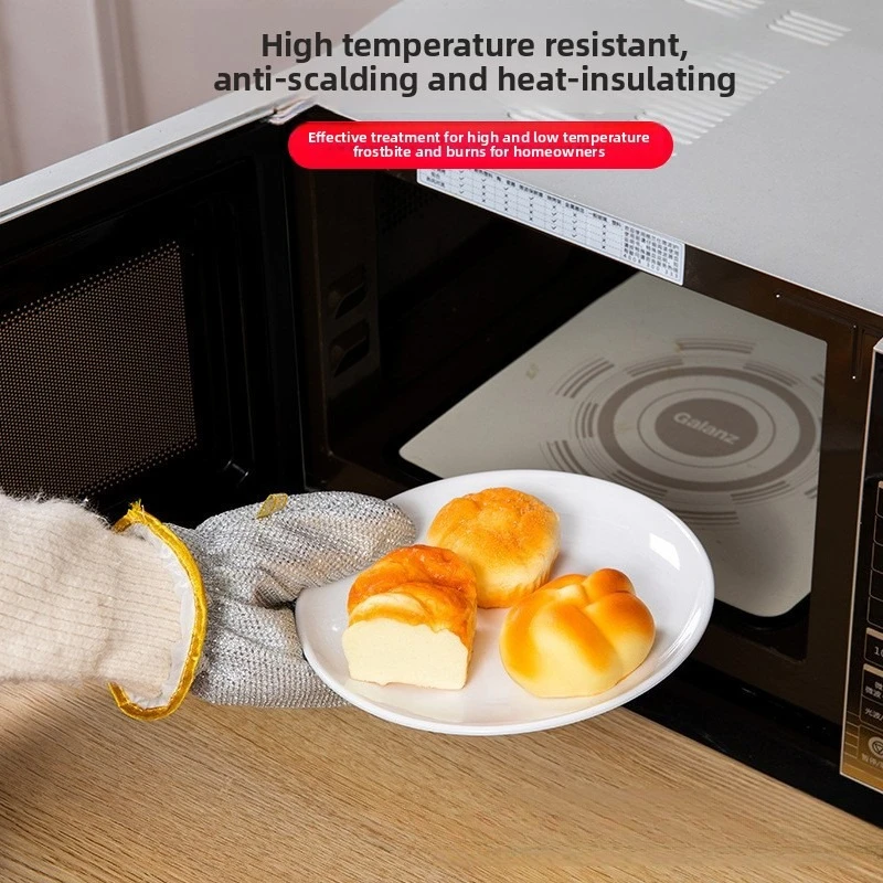 قفازات فضية - سلكية لغسل الأطباق، مقاومة للحرارة والحرارية - فولاذ معزول - قفازات سلكية، مقالي تنظيف الأطباق #4