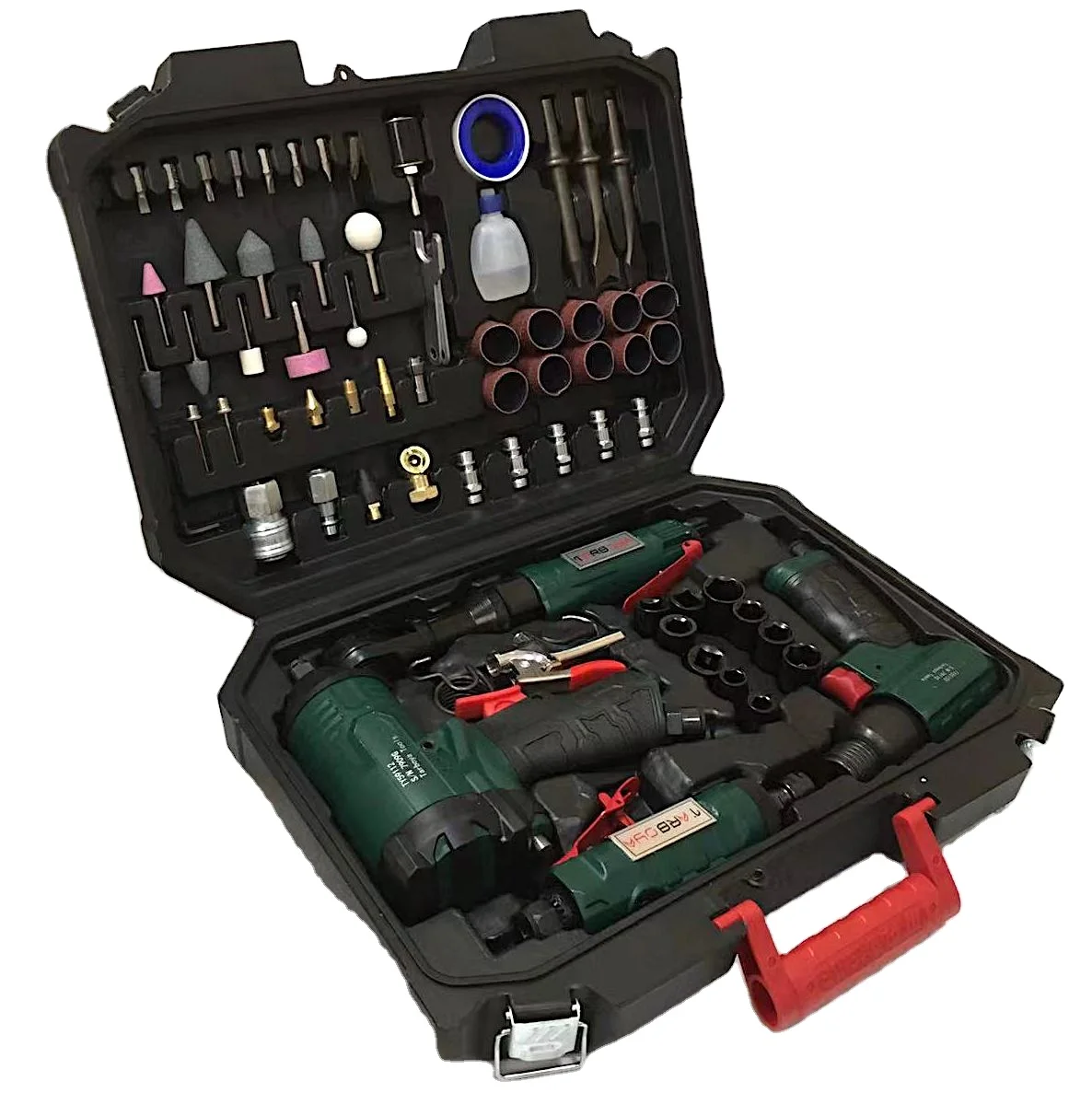 

TY00071 Tarboya 71 piece Pneumatic Tools Kit for auto repairing includes wrench, ratchet, air hammer, die grinder and accessary