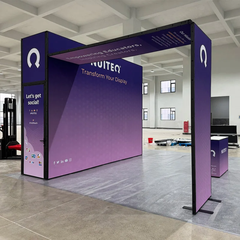 Nuovo design in tessuto di tensione con telaio in alluminio 6x6 m Cabina per esposizioni moderne per esposizioni commerciali per esposizione