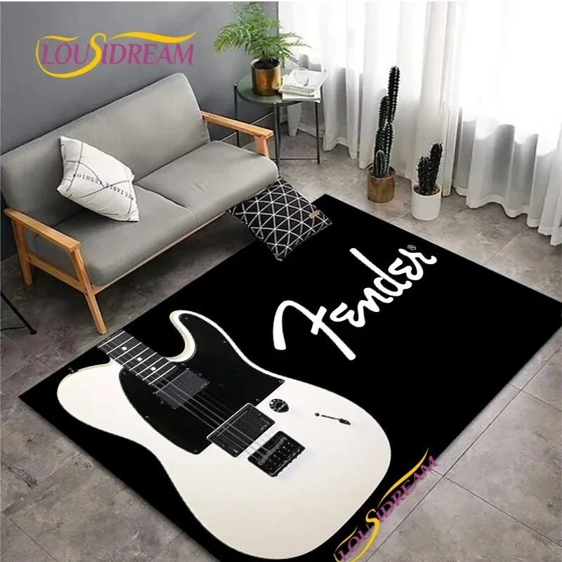 Guitar Pattern Large Carpet Rug for Home Living Room Bedroom Sofa Doormat Decor Kids Play Area Rug Carpet Non-slip Floor Mat
