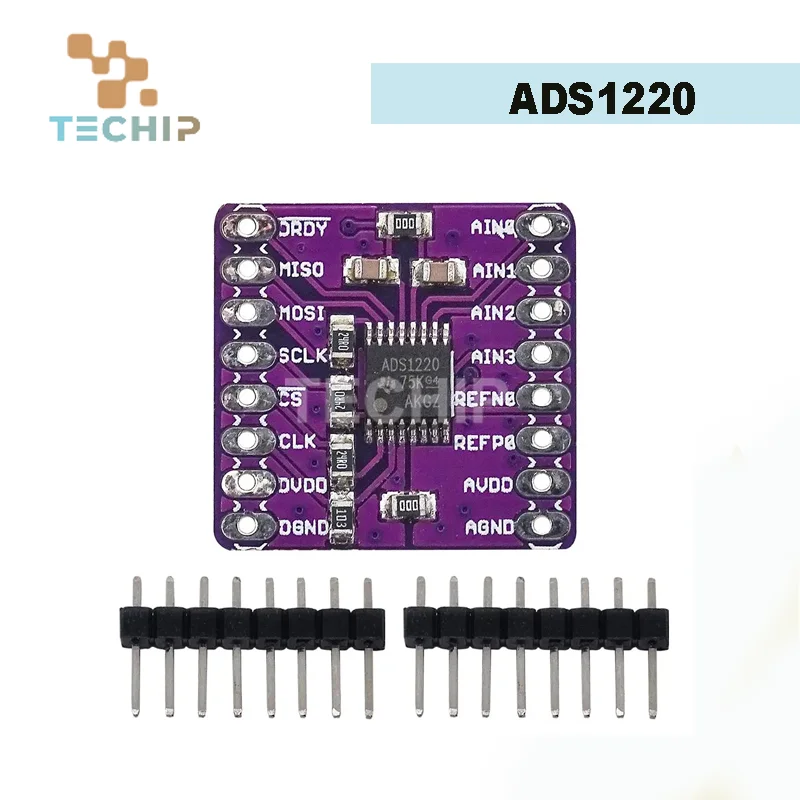 CJMCU-1220 ADS1220 АЦП 24-битный модуль платы аналого-цифрового преобразователя I2C 24-битный аналого-цифровой датчик малой мощности