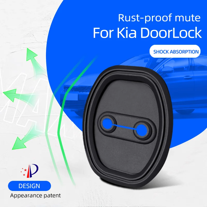 4pcs /set Car Door Mute Damping Cushion Silicone Car Door Lock Buckle Cover For Kia Sedona K5 PHEV KX5 K3 EV KX3 K2 KX7 EV6 KX