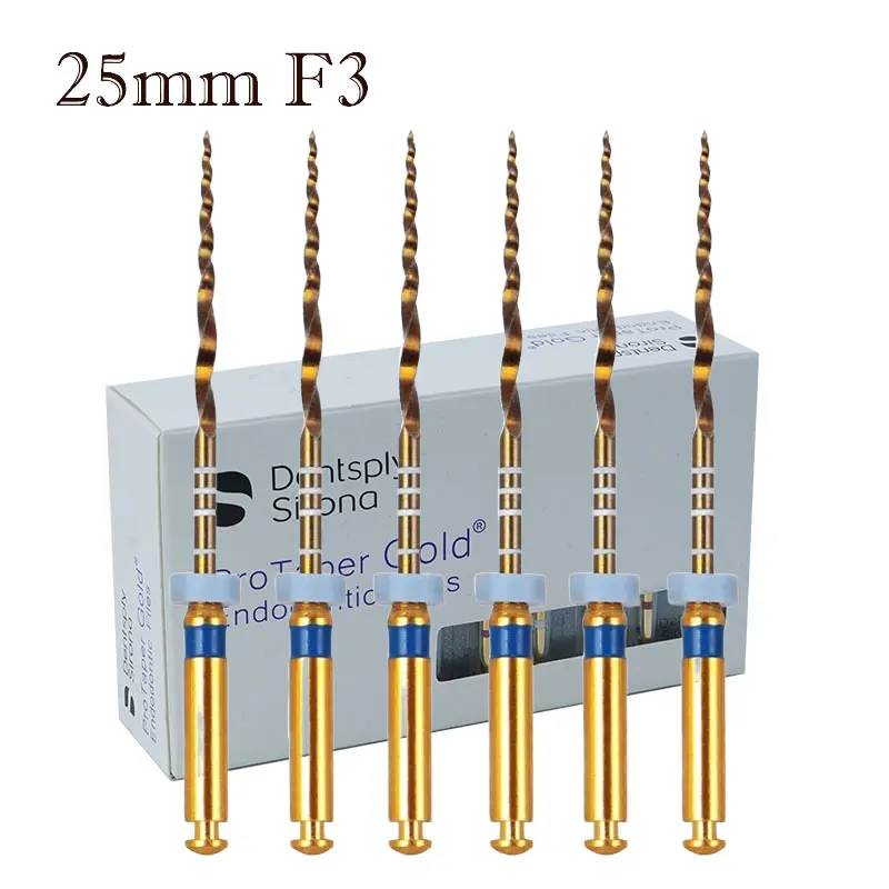 1PK ملفات دوارة ذهبية ProTaper للأسنان - ملفات محرك مرنة تعمل بالحرارة لمعالجة قناة الجذر |   أداة طب الأسنان إندو
