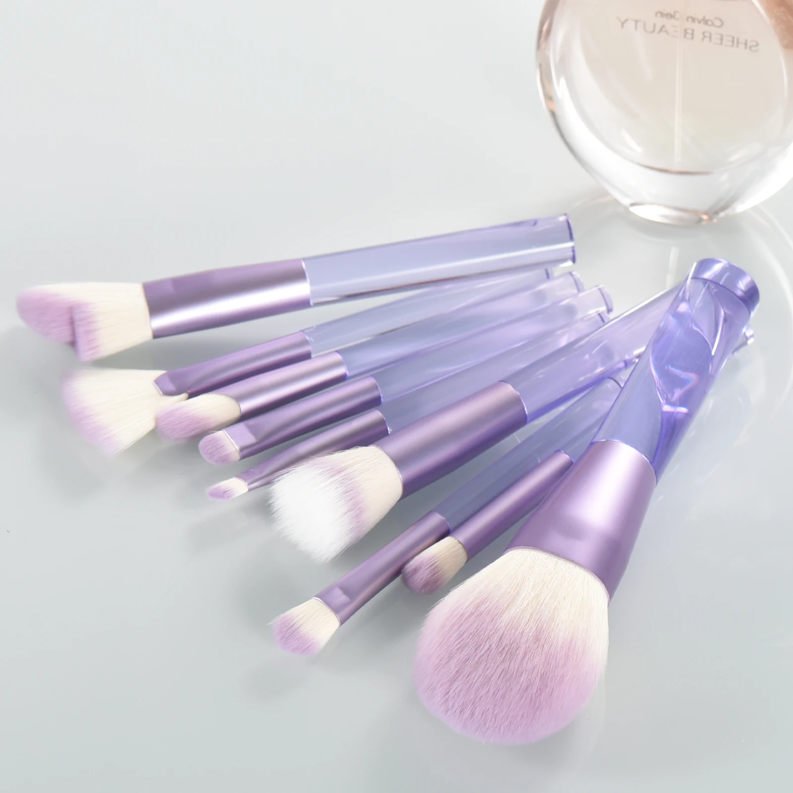 KOSMETYKI 9 Premium  clear makeup brush Powder Foundation Brush Contouring Brush Eyeshadow brush Beautiful brush