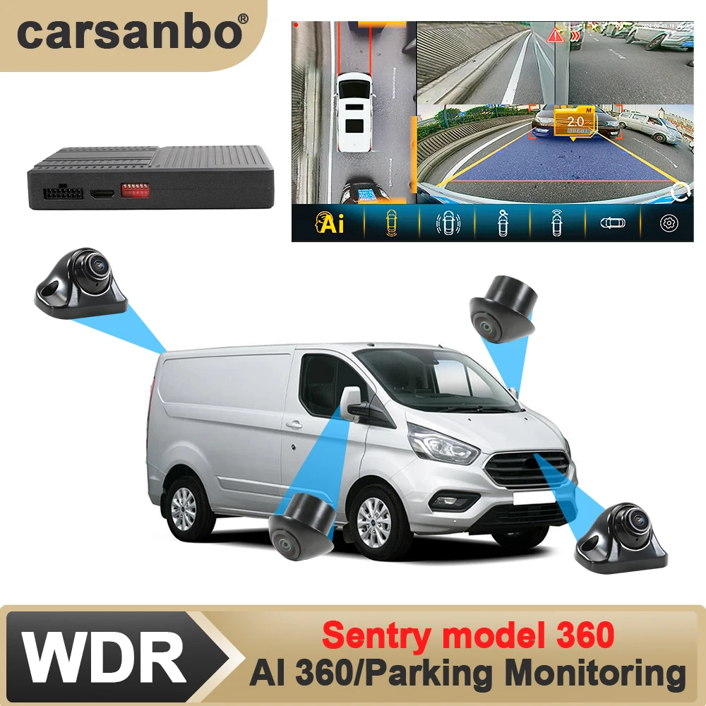 Carsanbo 360° Panoramic AI System with HD 1080p Camera Compatible with the Latest Sentinel Feature For VAN / Pickup Truck
