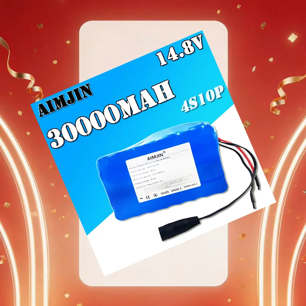 4S10P 14.8V 30Ah 444Wh 18650 Lithium Battery Pack with BMS for Inverter Smart Robot High-power Equipment Etc 🎊🎊