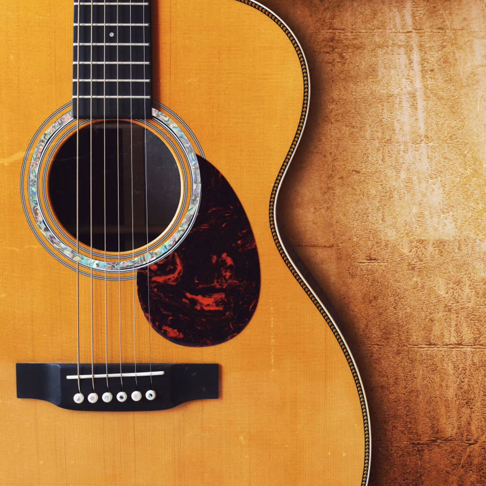 

1 set Paua Abalone Curved Strips Natural Shell Guitar Sound Hole Rosette Decal Easy Apply Remove Fits Guitar Accessories