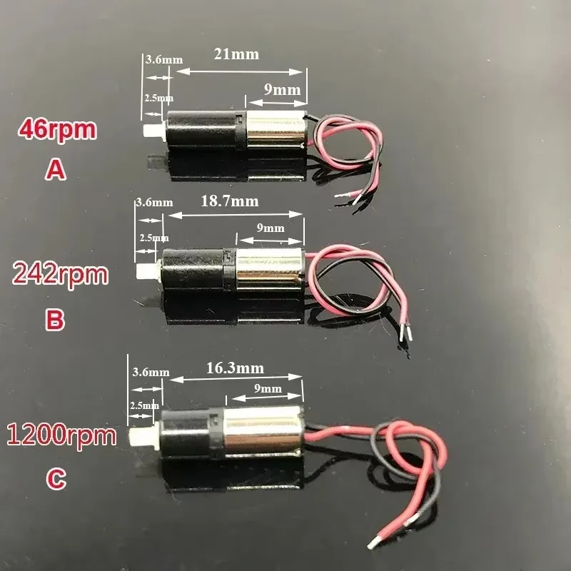 DC 3V  3.7V 47rpm-1200rpm Mini 6mm Planetary Gearbox Gear Reducer Motor Reduction Micro Coreless Motor DIY Robot