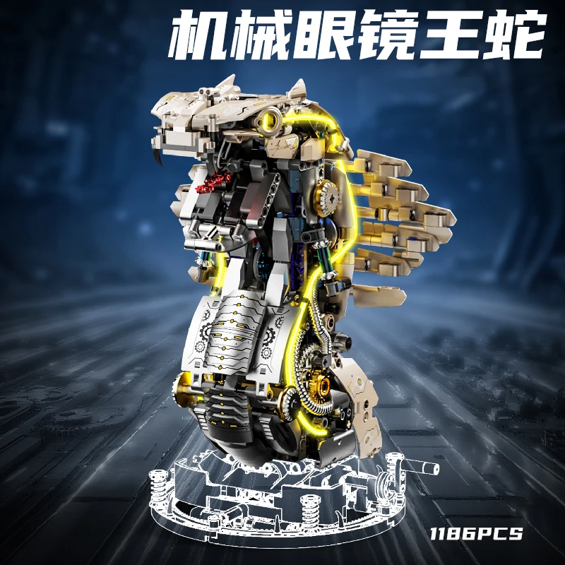 

Buildable King Cobra Model - Mechanical Snake Building Kit for Boys, Challenging Desktop Decor Gift