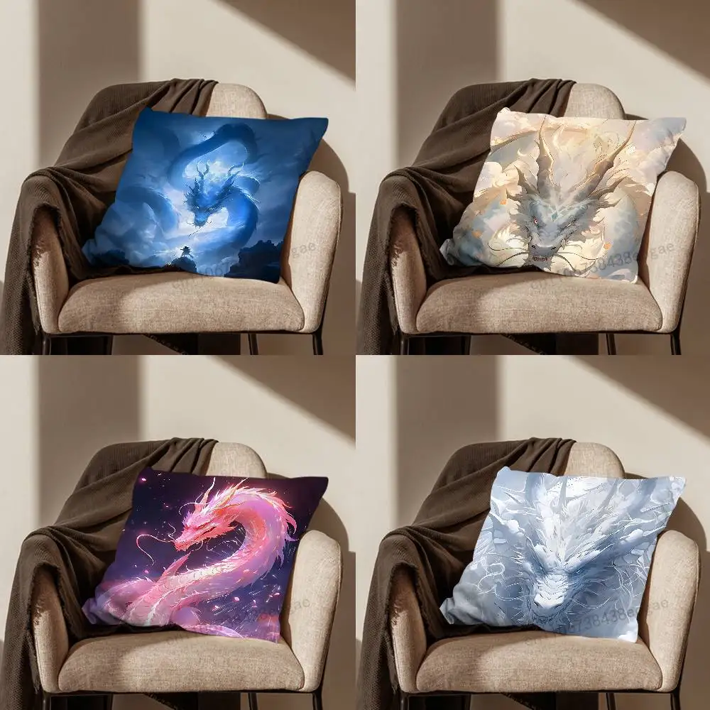 

Fashion Dragon Ferocious Pillow Case Living Room Sofa Cushion Cover Suitable For Home Bedroom Decoration And Protector