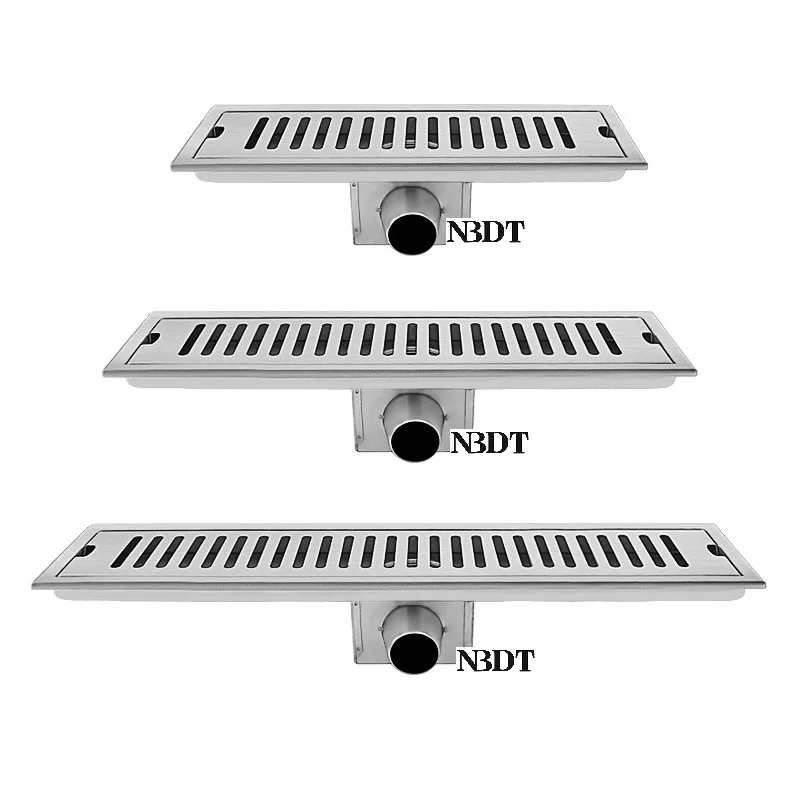 304 Stainless Steel Rectangle Linear Side Horizontal Floor Drain