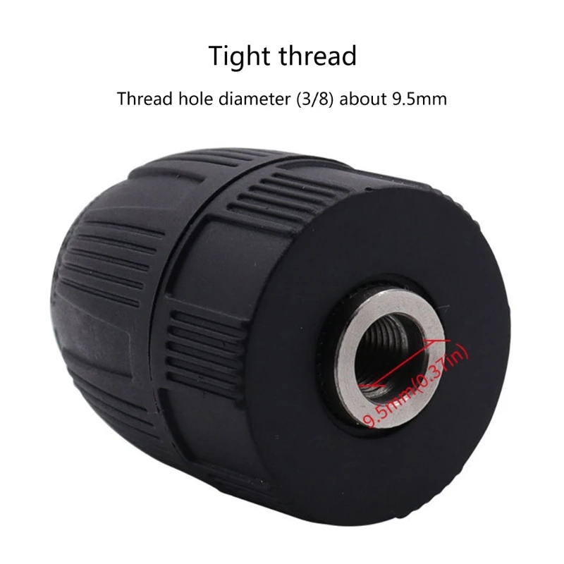 0.8 มม.-10 มม.Keyless Drill Chuck 3/8-24UNF เจาะเกลียวสำหรับมือไฟฟ้าเจาะอะแดปเตอร์ Converter