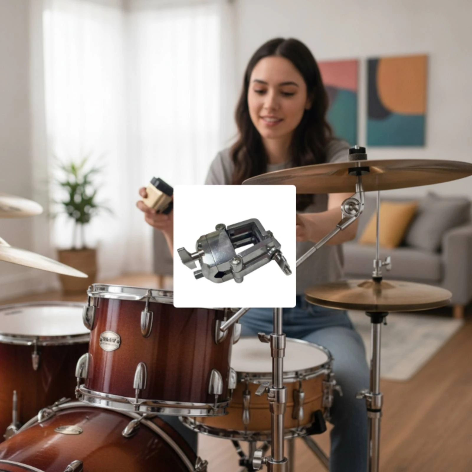 Drum Rack Clamp Easy to Adjust Drum Rack Connector Hardware Long-Lasting Slim-Profile for Drummers, Live Performances