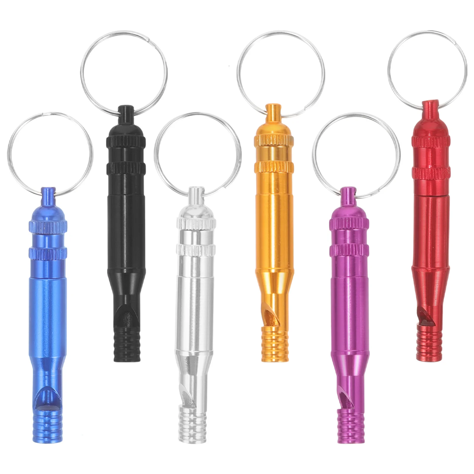 6Pcs Metall Notfall Überleben Pfeifen Kleine Laute Outdoor Sicherheit Pfeifen Tragbare Wandern Camping Schiedsrichter Lehrer Verwenden