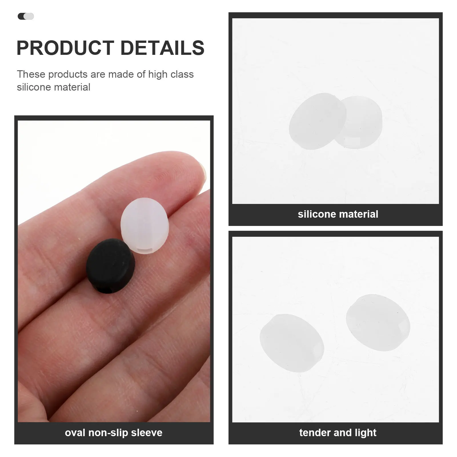 

40Pcs Silicone Glasses Retainers Non-Slip Oval Leg Covers Comfortable Ear Hooks for Running Swimming Eyeglass Accessories