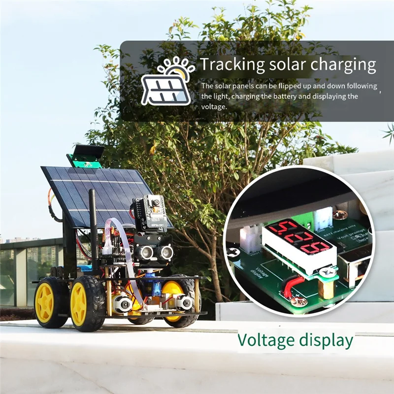 A05G-Solar Camera Programming Education Robot Car Ultrasonic Intelligent Programming Car Smart Programming Education Robot Car