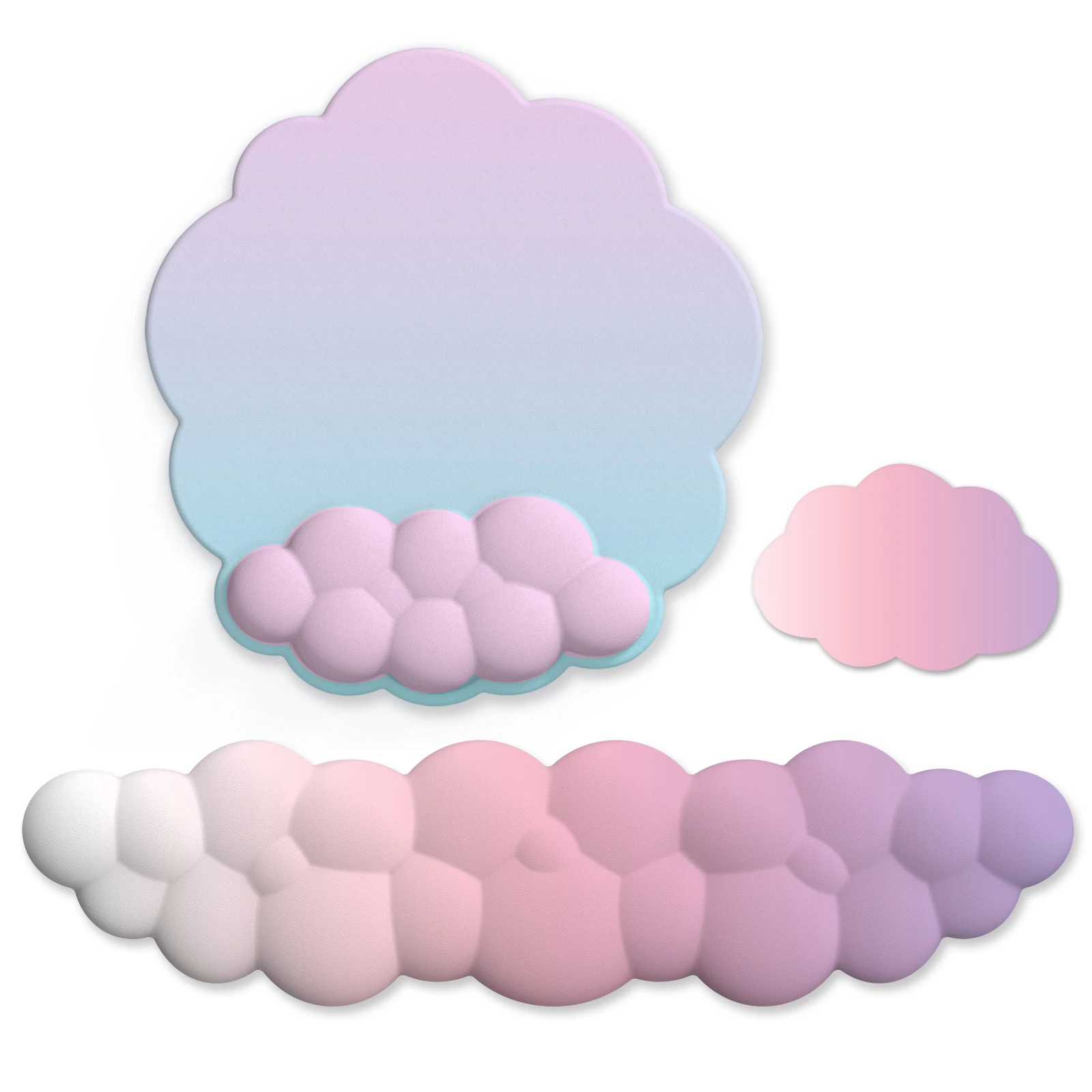 Supporto per polso per tappetino per mouse con poggiapolsi per tastiera Cloud con memory foam ergonomico per computer desktop portatile da ufficio domestico